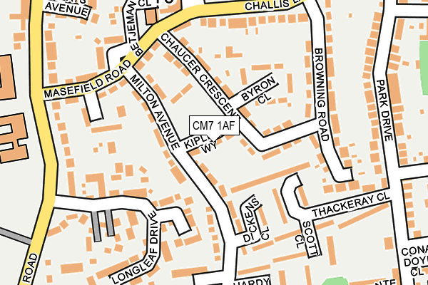 CM7 1AF map - OS OpenMap – Local (Ordnance Survey)