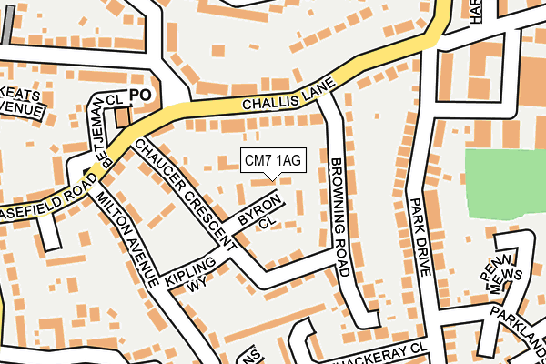 CM7 1AG map - OS OpenMap – Local (Ordnance Survey)