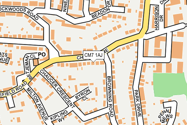 CM7 1AJ map - OS OpenMap – Local (Ordnance Survey)