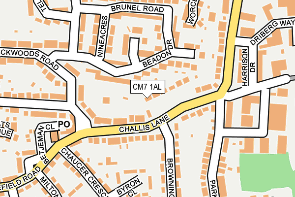 CM7 1AL map - OS OpenMap – Local (Ordnance Survey)