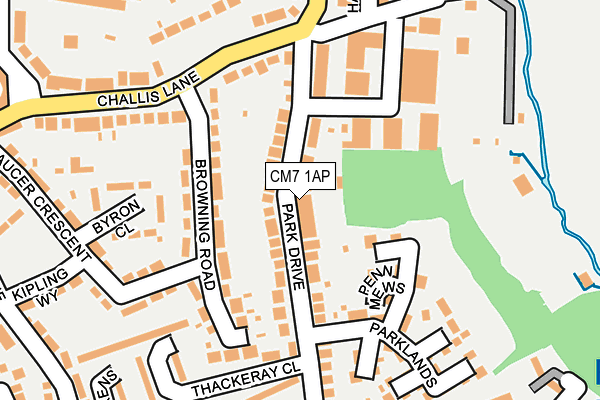 CM7 1AP map - OS OpenMap – Local (Ordnance Survey)