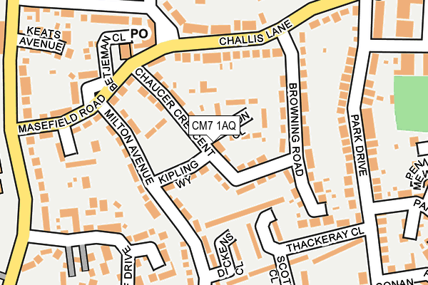 CM7 1AQ map - OS OpenMap – Local (Ordnance Survey)