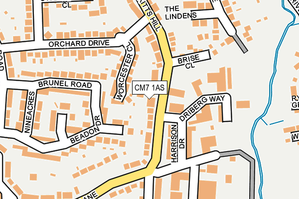 CM7 1AS map - OS OpenMap – Local (Ordnance Survey)