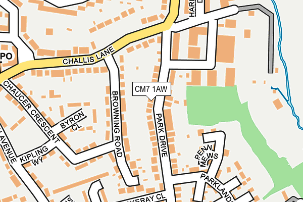 CM7 1AW map - OS OpenMap – Local (Ordnance Survey)