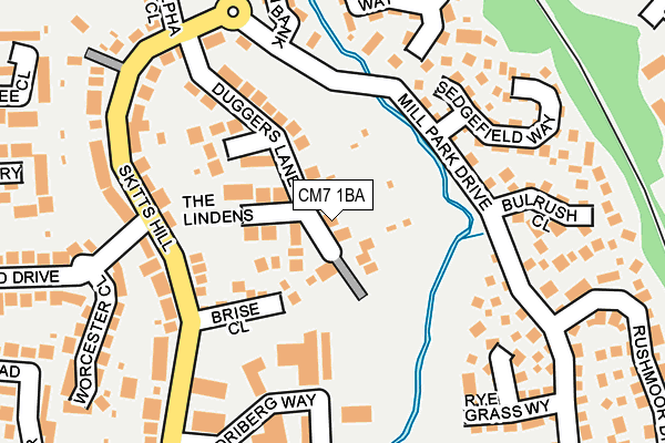 CM7 1BA map - OS OpenMap – Local (Ordnance Survey)