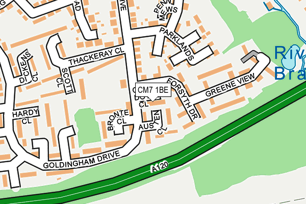 CM7 1BE map - OS OpenMap – Local (Ordnance Survey)