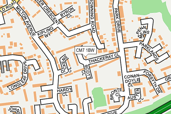 CM7 1BW map - OS OpenMap – Local (Ordnance Survey)