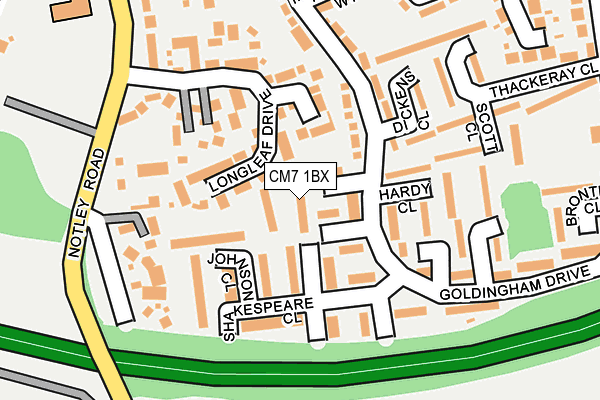 CM7 1BX map - OS OpenMap – Local (Ordnance Survey)