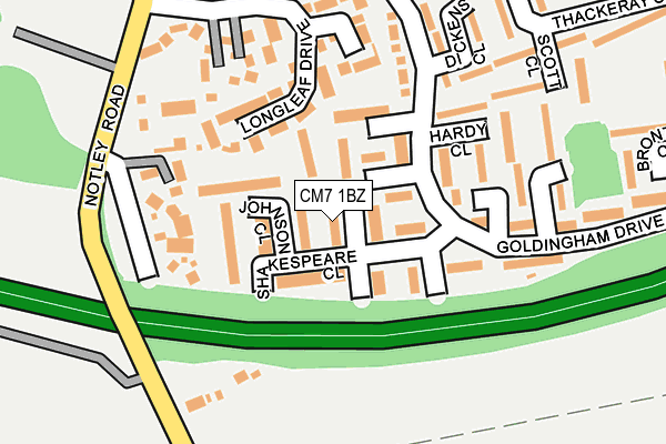 CM7 1BZ map - OS OpenMap – Local (Ordnance Survey)