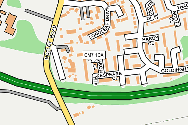 CM7 1DA map - OS OpenMap – Local (Ordnance Survey)