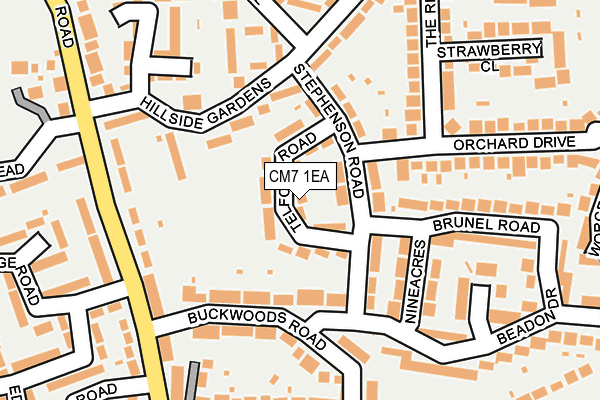 CM7 1EA map - OS OpenMap – Local (Ordnance Survey)