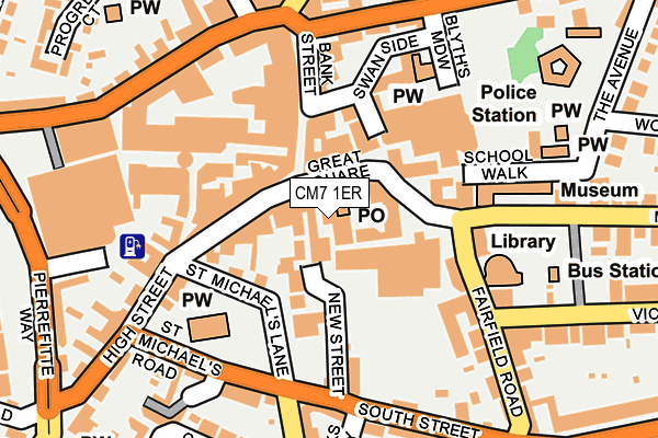 CM7 1ER map - OS OpenMap – Local (Ordnance Survey)
