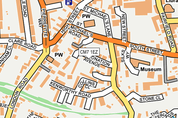 CM7 1EZ map - OS OpenMap – Local (Ordnance Survey)