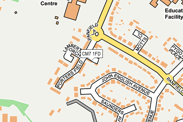 CM7 1FD map - OS OpenMap – Local (Ordnance Survey)