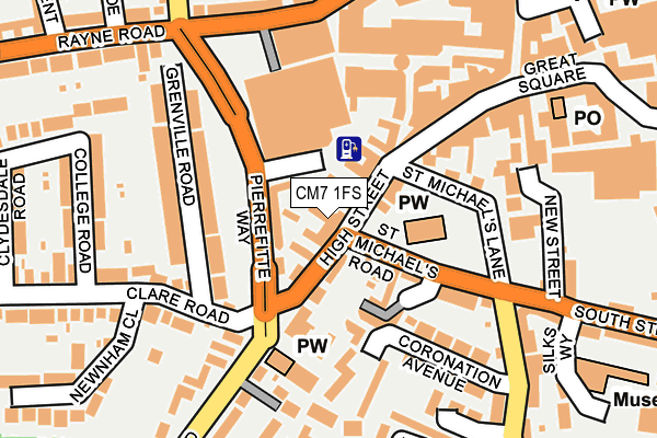 CM7 1FS map - OS OpenMap – Local (Ordnance Survey)