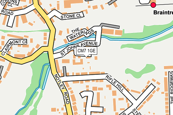 CM7 1GE map - OS OpenMap – Local (Ordnance Survey)