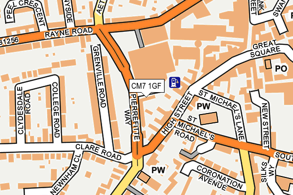 CM7 1GF map - OS OpenMap – Local (Ordnance Survey)