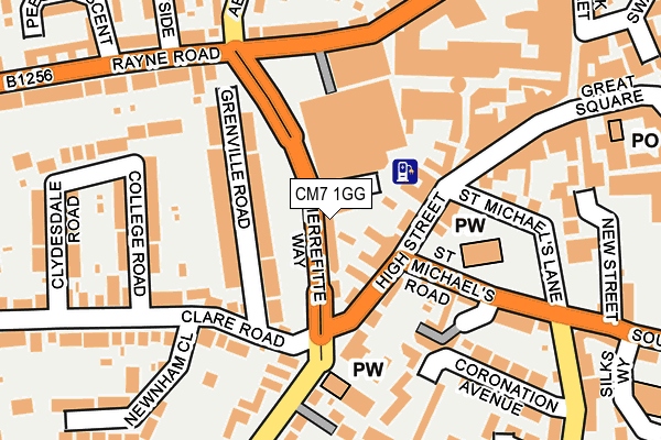 CM7 1GG map - OS OpenMap – Local (Ordnance Survey)