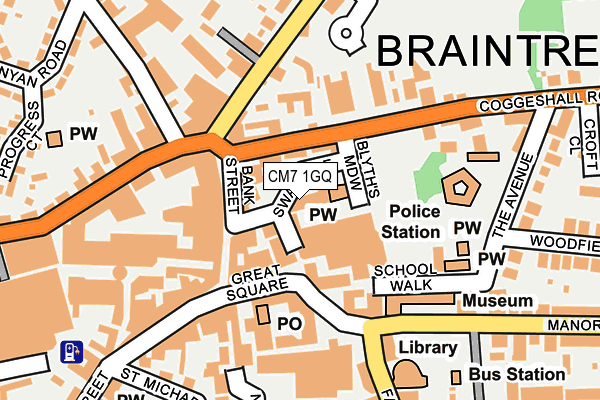 CM7 1GQ map - OS OpenMap – Local (Ordnance Survey)