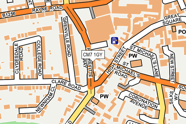 CM7 1GY map - OS OpenMap – Local (Ordnance Survey)