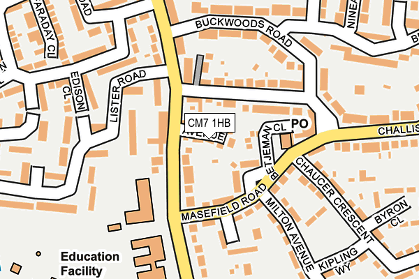 CM7 1HB map - OS OpenMap – Local (Ordnance Survey)