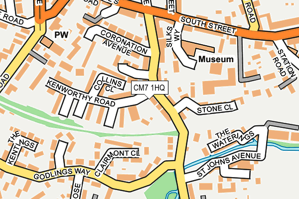 CM7 1HQ map - OS OpenMap – Local (Ordnance Survey)