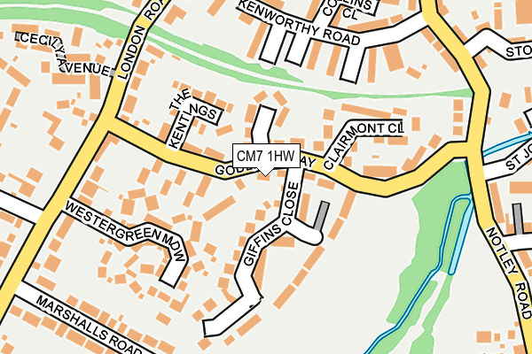 CM7 1HW map - OS OpenMap – Local (Ordnance Survey)