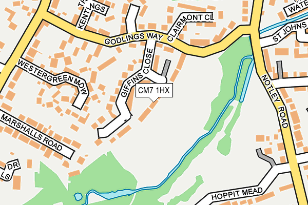 CM7 1HX map - OS OpenMap – Local (Ordnance Survey)