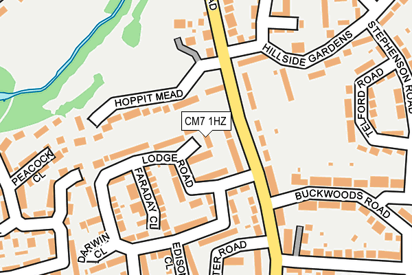 CM7 1HZ map - OS OpenMap – Local (Ordnance Survey)