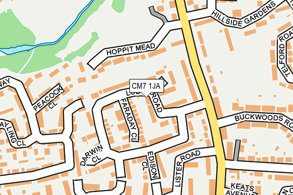 CM7 1JA map - OS OpenMap – Local (Ordnance Survey)