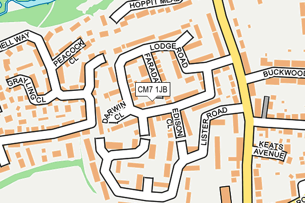 CM7 1JB map - OS OpenMap – Local (Ordnance Survey)