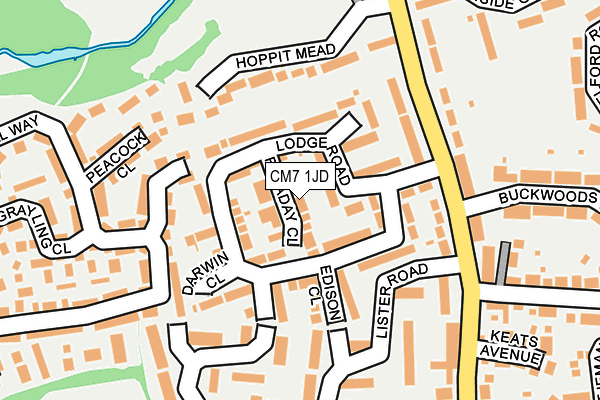 CM7 1JD map - OS OpenMap – Local (Ordnance Survey)