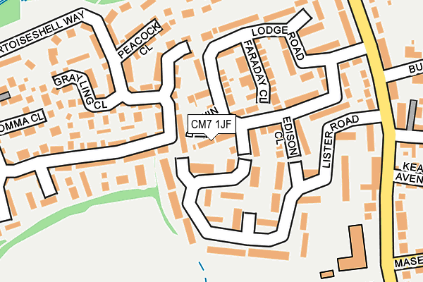 CM7 1JF map - OS OpenMap – Local (Ordnance Survey)