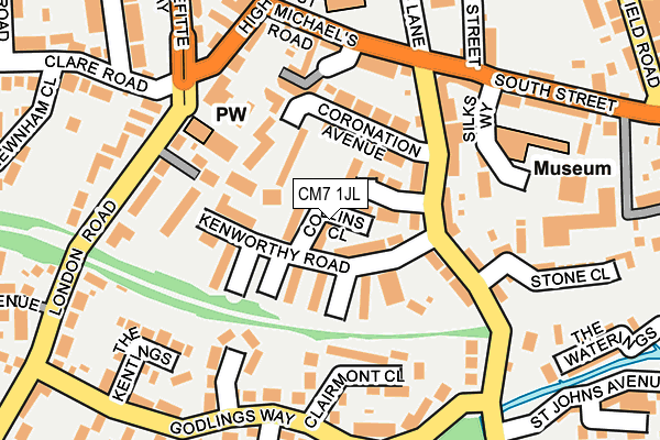 CM7 1JL map - OS OpenMap – Local (Ordnance Survey)