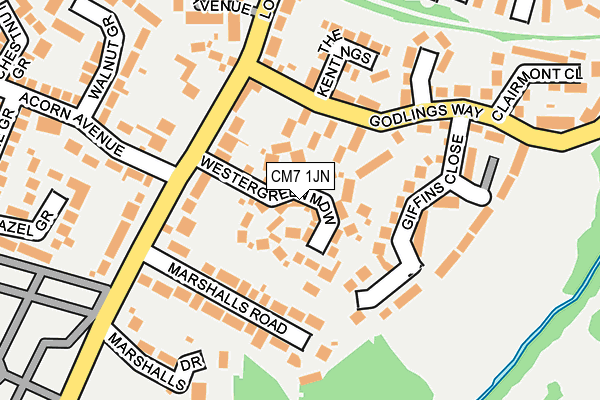CM7 1JN map - OS OpenMap – Local (Ordnance Survey)
