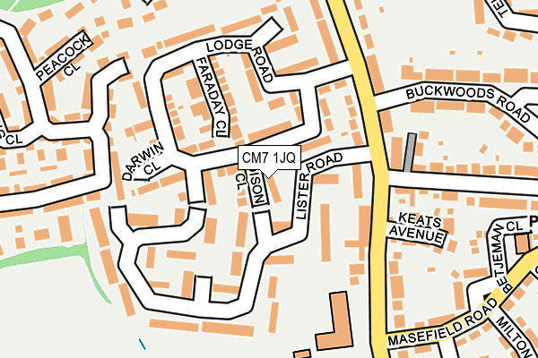 CM7 1JQ map - OS OpenMap – Local (Ordnance Survey)