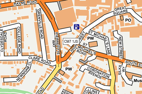 CM7 1JS map - OS OpenMap – Local (Ordnance Survey)