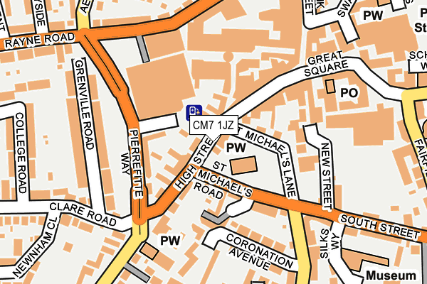 CM7 1JZ map - OS OpenMap – Local (Ordnance Survey)