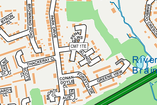 CM7 1TE map - OS OpenMap – Local (Ordnance Survey)