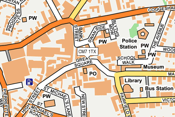 CM7 1TX map - OS OpenMap – Local (Ordnance Survey)