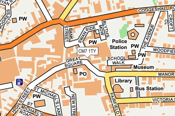 CM7 1TY map - OS OpenMap – Local (Ordnance Survey)