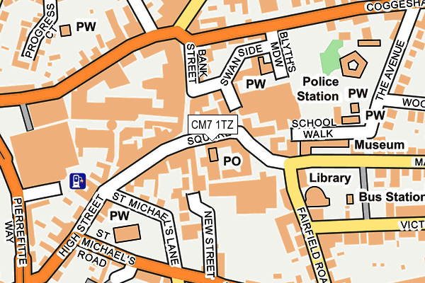 CM7 1TZ map - OS OpenMap – Local (Ordnance Survey)