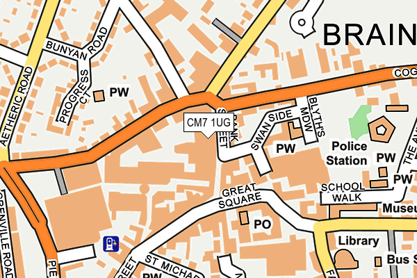 CM7 1UG map - OS OpenMap – Local (Ordnance Survey)