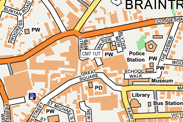 CM7 1UT map - OS OpenMap – Local (Ordnance Survey)