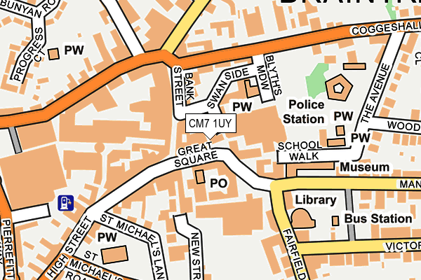CM7 1UY map - OS OpenMap – Local (Ordnance Survey)