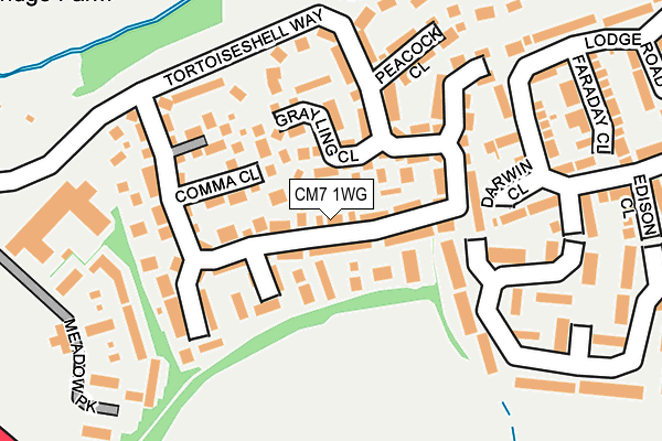 CM7 1WG map - OS OpenMap – Local (Ordnance Survey)