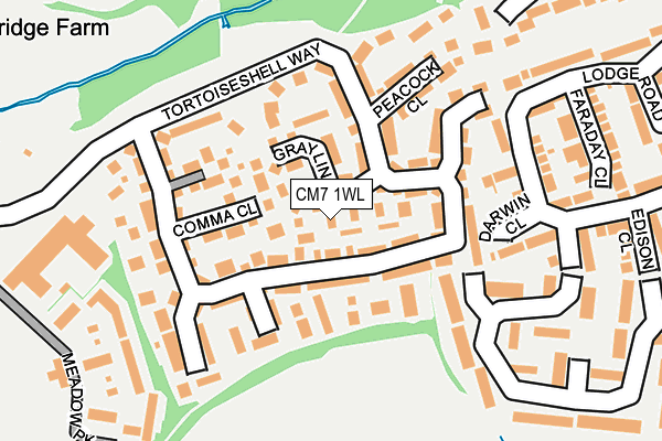 CM7 1WL map - OS OpenMap – Local (Ordnance Survey)