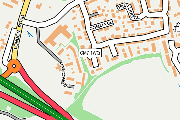 CM7 1WQ map - OS OpenMap – Local (Ordnance Survey)