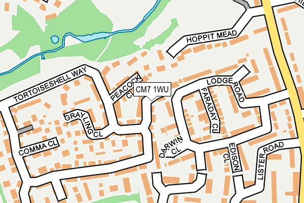 CM7 1WU map - OS OpenMap – Local (Ordnance Survey)