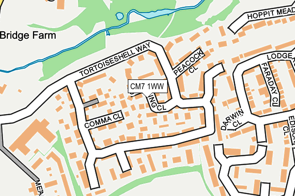 CM7 1WW map - OS OpenMap – Local (Ordnance Survey)